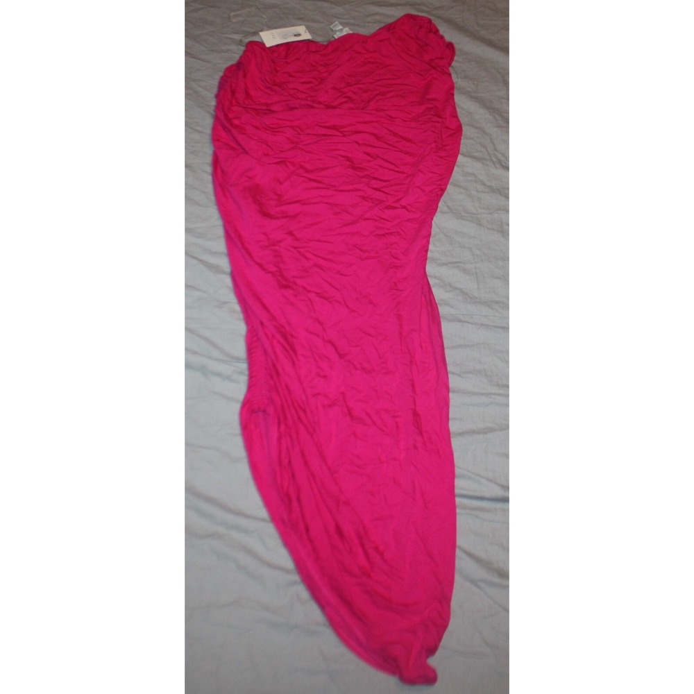 Women's One Shoulder Knit Dress - A New Day Pink size XL